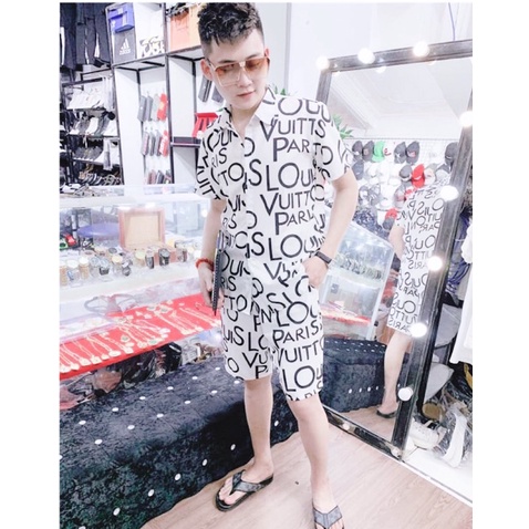 💚ĐẸP XUẤT SĂC HOT TREND 💚 Bộ Quần Áo Pizama LOUIS Nam Nữ Chất Liệu Kate Thái Cực