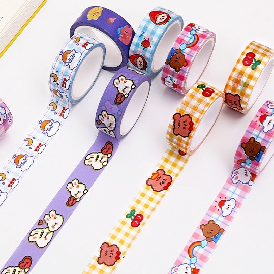 Băng dính Washi Tape 1.5cm*2m - Băng Dính Giấy Dán Trang Trí Sổ Sách Văn Phòng Phẩm Siêu Dễ Thương DUASHOP