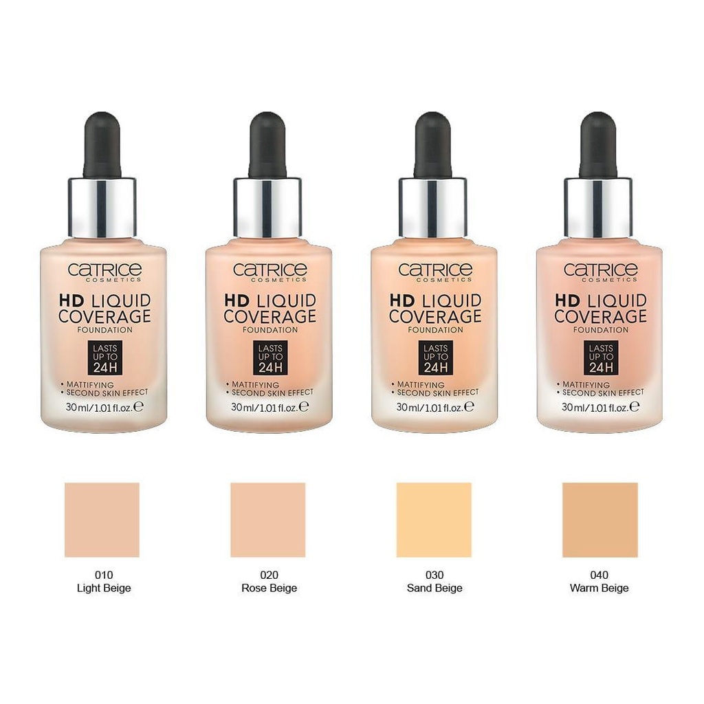 Kem nền CATRICE HD LIQUID COVERAGE FOUNDATION đủ tone