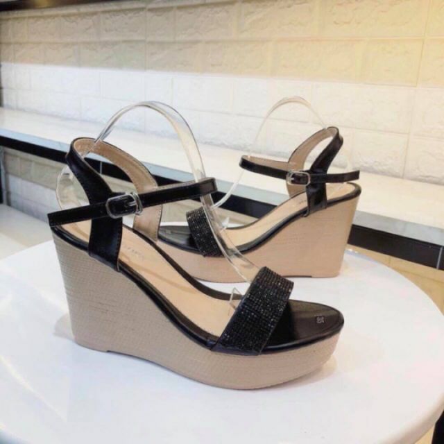 Sadal xuồng nữ hai màu đen nude  kèm hình thật