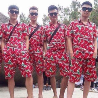 Đồ bộ đi biển, dưa hấu đủ size gia đình, vải kate thái mềm mịn