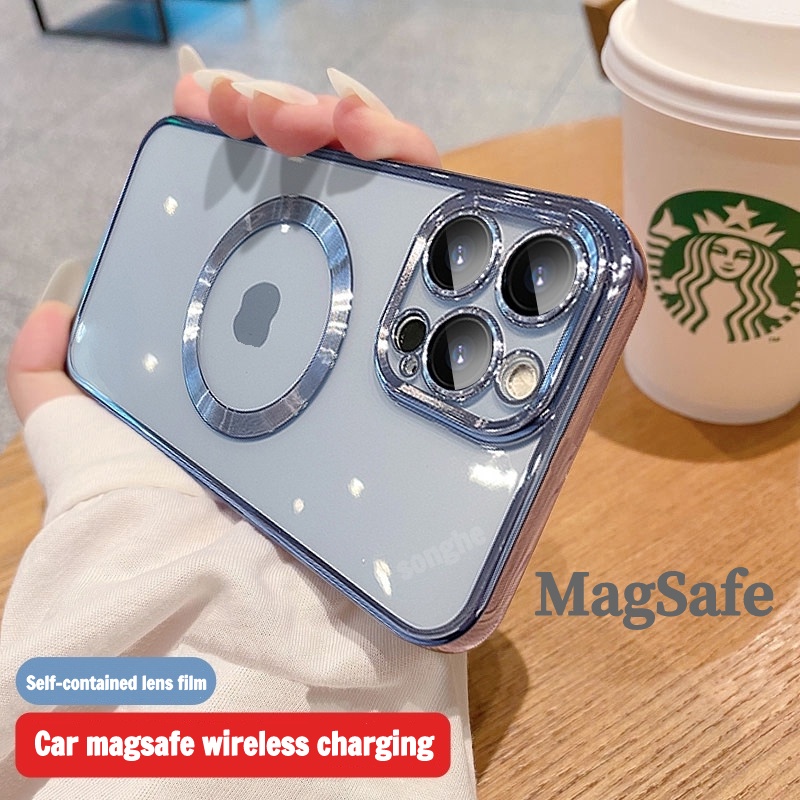 Magsafe Bao đựng điện thoại trong suốt được mạ điện bảo vệ ống kính máy ảnh Tất cả bao gồm Vỏ chống sốc 11 11ProMax 12 12Pro 12ProMax 13 13Pro 13ProMax