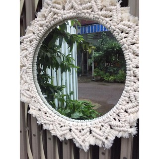 Gương macrame treo tường