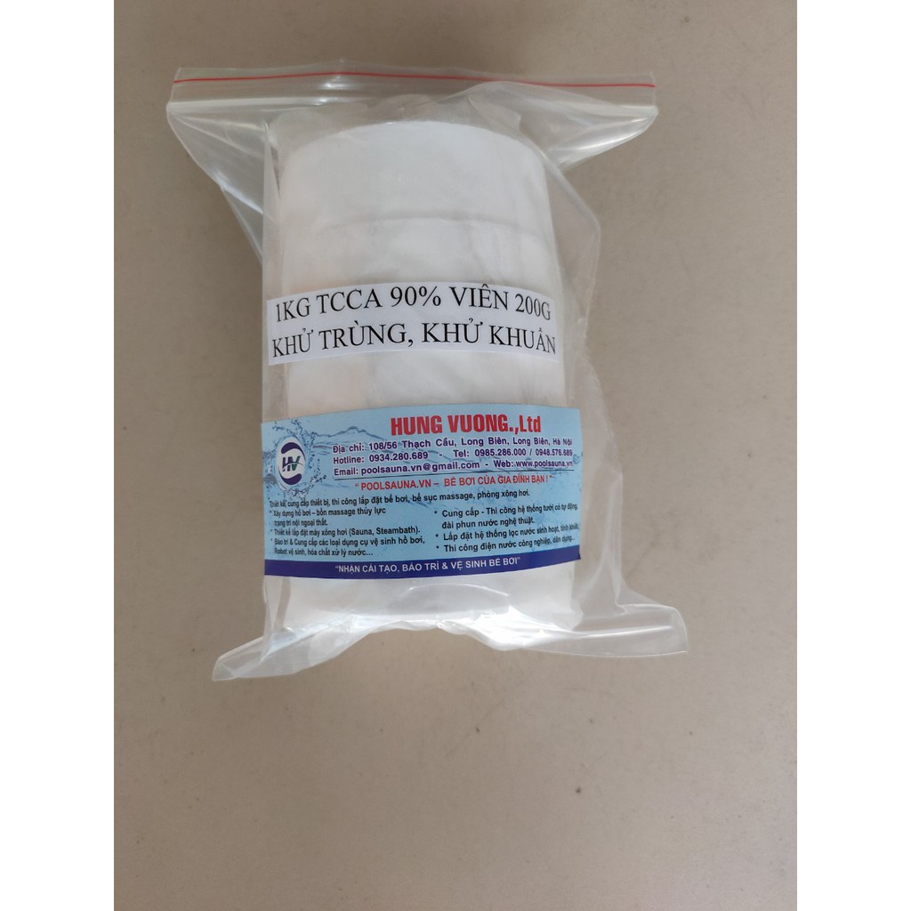 Clorine dạng viên nén 200g - 1Kg Clo viên khử trùng nước bể bơi