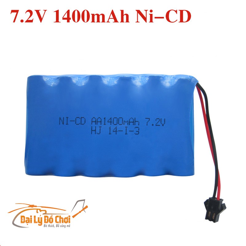 Pin sạc 7.2V 1400mAh chân cắm dăm, càng cua đen