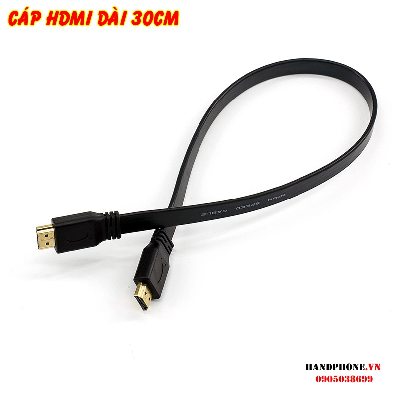 Cáp HDMI dài 30cm (0.3m) Cable High Speed CHUẨN 1.4 FULL HD Hàng chuẩn như hình