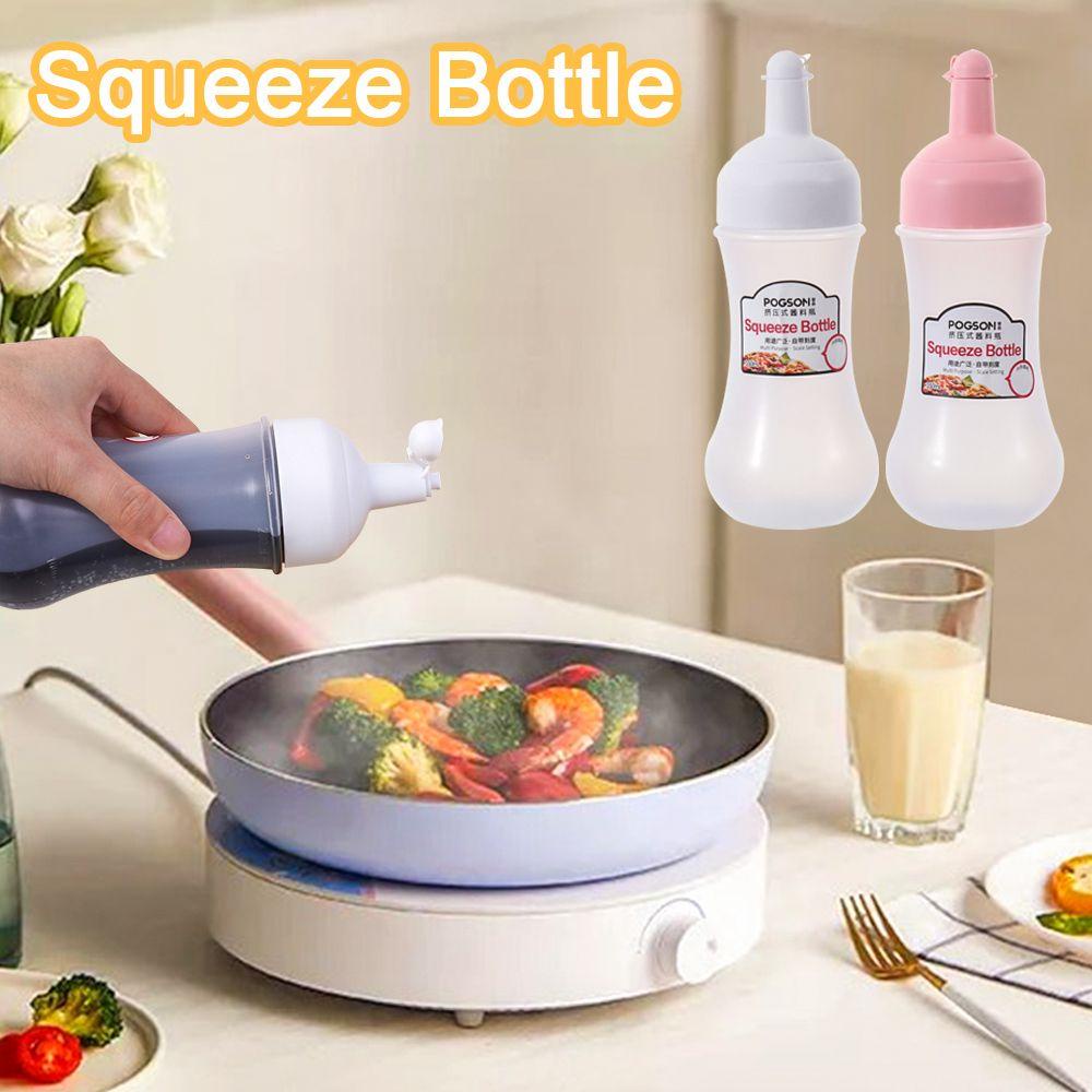 .Chai Đựng Sốt / Giấm Dạng Bóp 350ML Chống Tràn Chống Bụi Trang Trí Bánh Kem