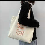 Túi tote túi vải canvas phong cách Hàn quốc, có khóa miệng ngăn phụ bên trong thời trang