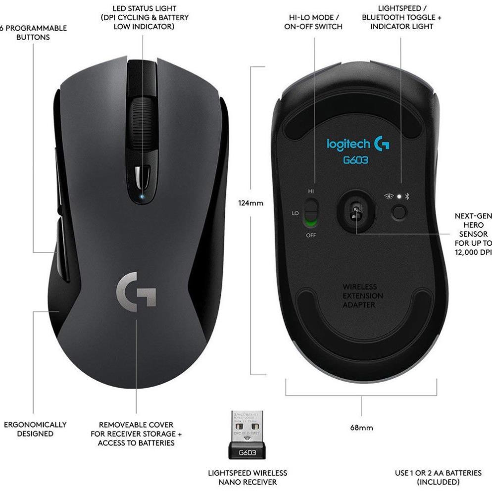 [ GIÁ TỐT NHẤT ] Chuột Logitech G603 Lightspeed Wireless [ mimishop.hp ]