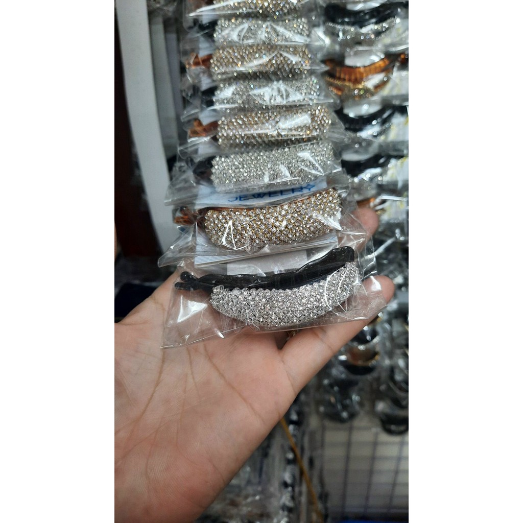 Kẹp tóc - Kẹp ngang đính xoàn chấu 7cm - 9cm hàng công ty