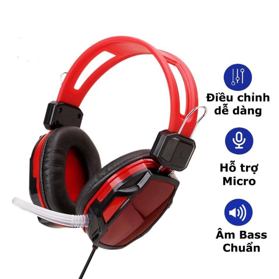 Tai Nghe Chụp Tai Chuyên Chơi Game  A6 jack 3.5 Có Micro, Dây Chống Đứt, Dùng Được Cho Máy Tính Và Điện Thoại