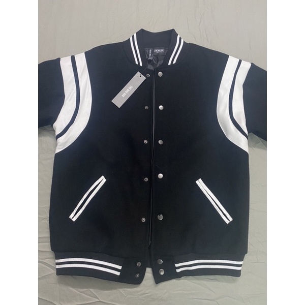 Áo khoác Bomber varsity jacket The Bad God Teddy đen size XL