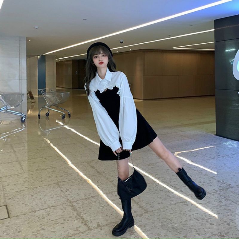 Sét váy xoè 2 dây mix áo croptop siêu hot kèm ảnh thật video | BigBuy360 - bigbuy360.vn