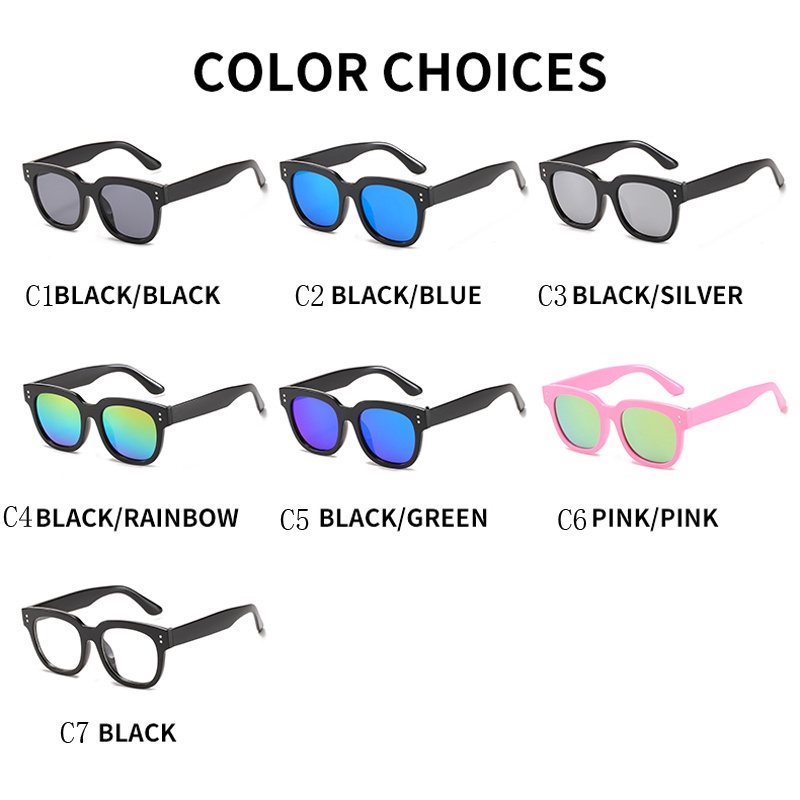 Kính Mát Gọng Vuông Chống Tia UV Phong Cách Hàn Quốc Thời Trang Cho Bé Trai Và Gái