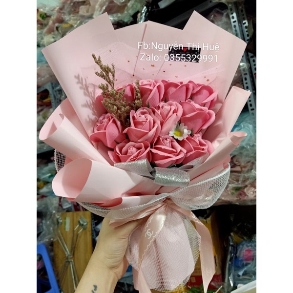 Bó 11 bông + hộp+ thiệp