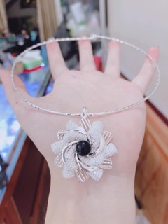 Kiềng bạc mặt hoa ý 925