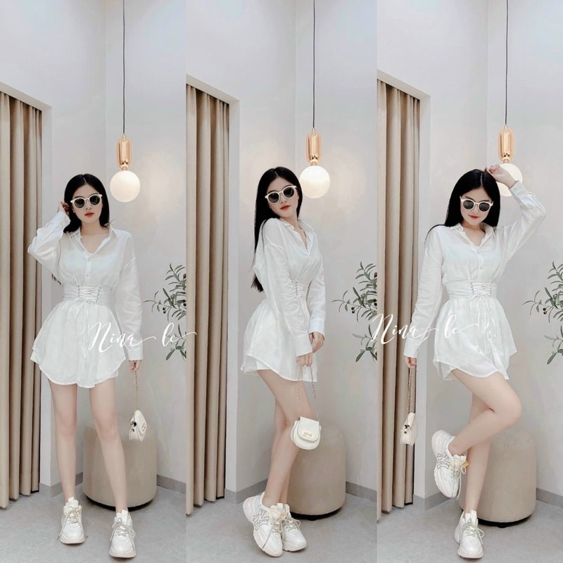 ĐẦM KÈM BELT ĐAN DÂY EO