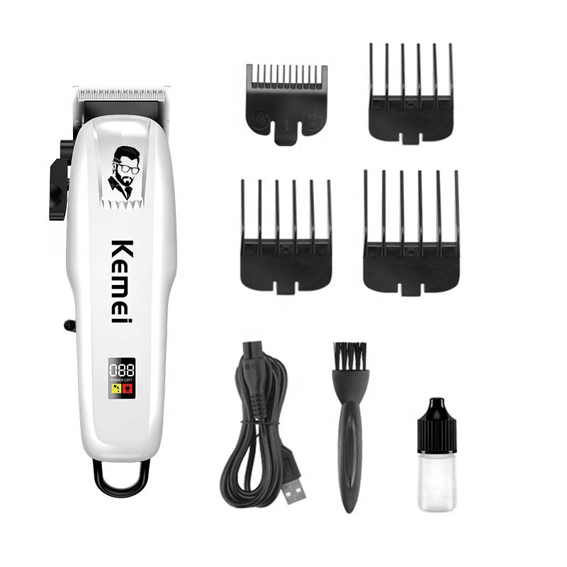 Tông Đơ Cắt Tóc Chuyên Nghiệp Kemei km-PG809A Có Thể Điều Chỉnh Màn Hình LCD km-809a