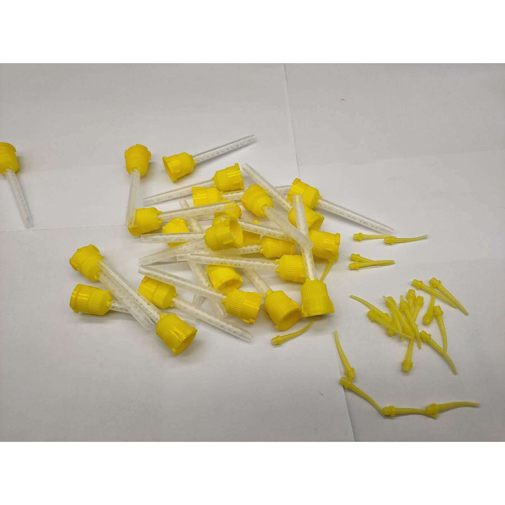 Đầu trộn silicone vàng - đầu trộn tỉ lệ 1:1 đầu trộn nha khoa