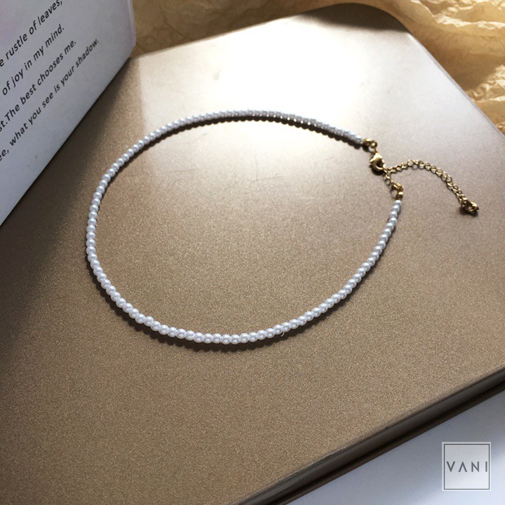 Dây Chuyền, Choker Hạt Châu Trơn Phong Cách Cổ Điển, Sang Trọng - Vani Store