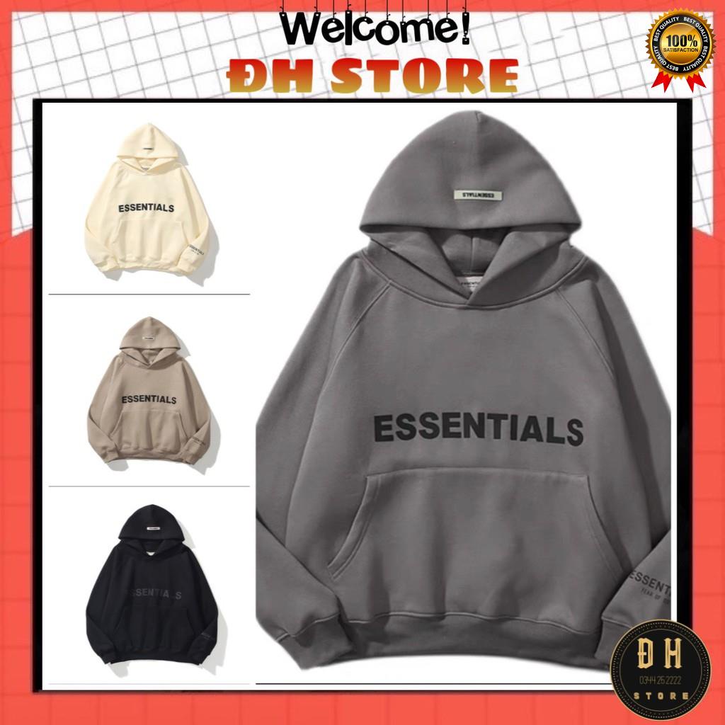 Áo Khoác Hoodie Nỉ Cao Su Nổi Nam Nữ Có Mũ Form Rộng ESSENTIALS Nhiều Màu Unisex Ulzzang . | BigBuy360 - bigbuy360.vn