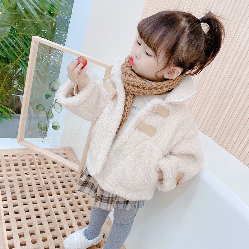 Áo khoác lông cứu thời trang ấm áp xinh xắn cho bé gái