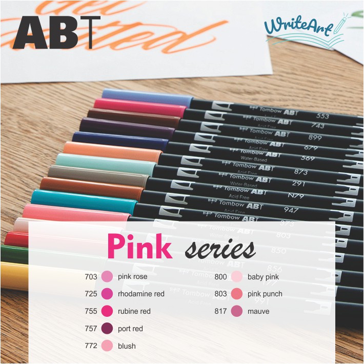 (Pink) Bút cọ 2 đầu Tombow AB-T - Tombow Dual Brush Pen AB-T