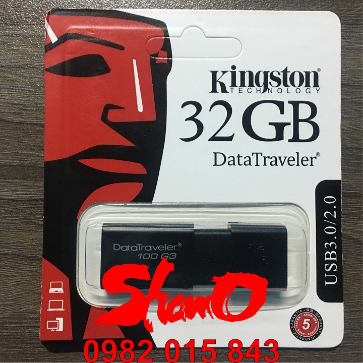 USB 3.0 Kingston 32GB – DataTraveler 100G3 – Chính hãng – Bảo hành 5 năm