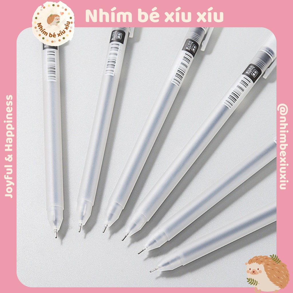 Combo 5 bút gel ngòi 0.5mm màu Xanh Đỏ Đen chuyên dùng take note bullet journal VT242