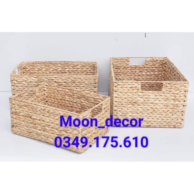 Giỏ lục bình đựng đồ có khung sắt
