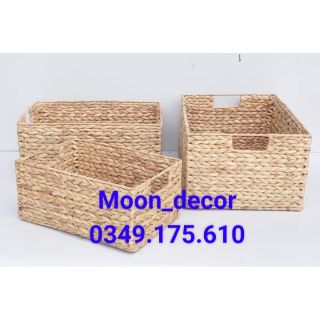 Giỏ lục bình đựng đồ có khung sắt