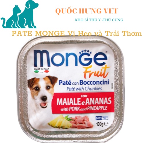 Pate Monge Cho CHÓ Nhiều Vị Thơm Ngon 100g- Monge CHÍNH HÃNG hộp nhôm date mới - QUỐC HƯNG VET