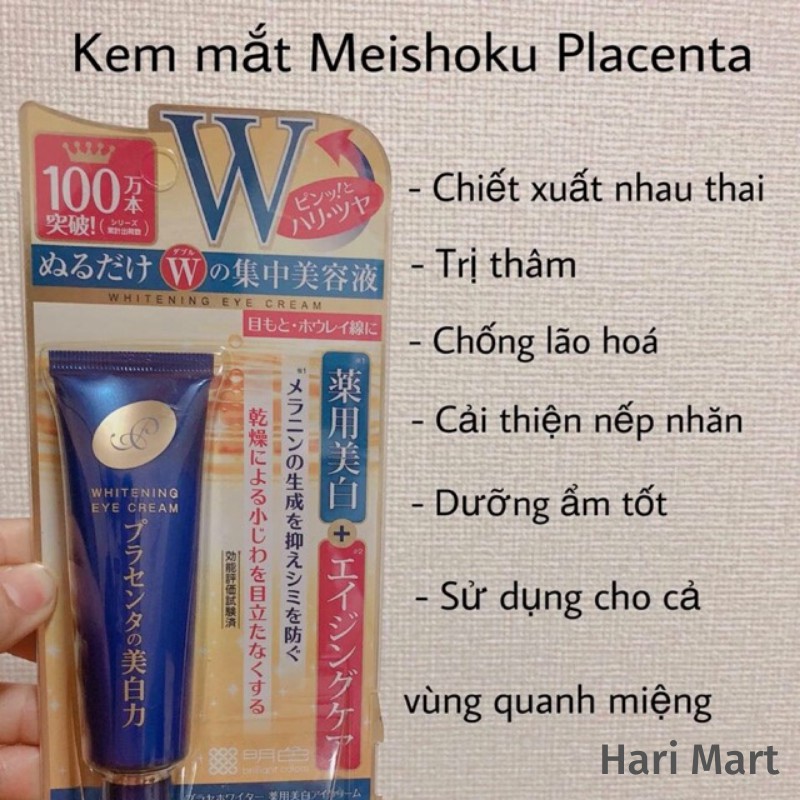 Kem mắt ngừa thâm làm mờ nếp nhăn mắt Meishoku Whitening Eye Cream | BigBuy360 - bigbuy360.vn