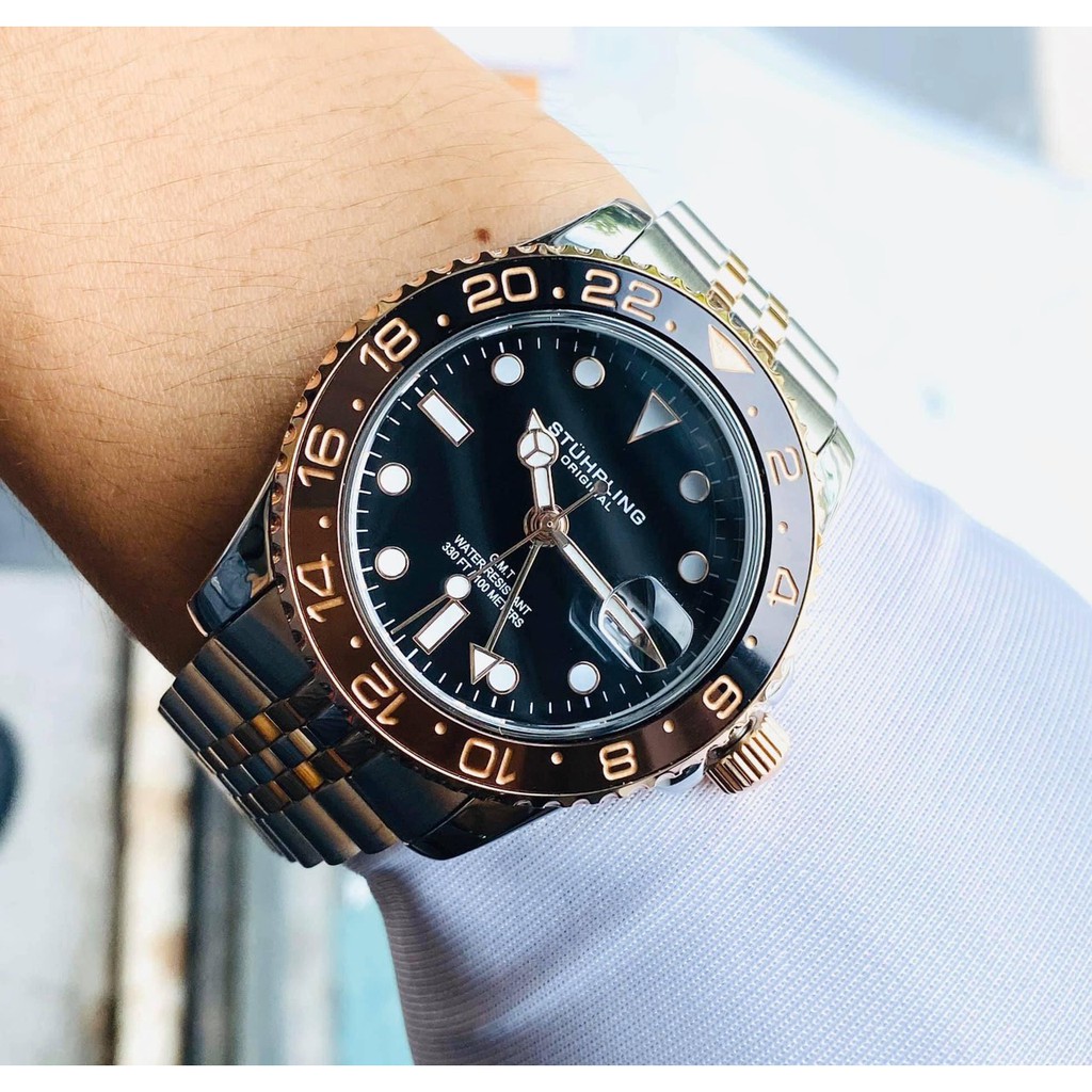 ĐỒNG HỒ NAM DÁNG RO..LEXStuhrling Aqua-Diver 3968 Swiss Quartz