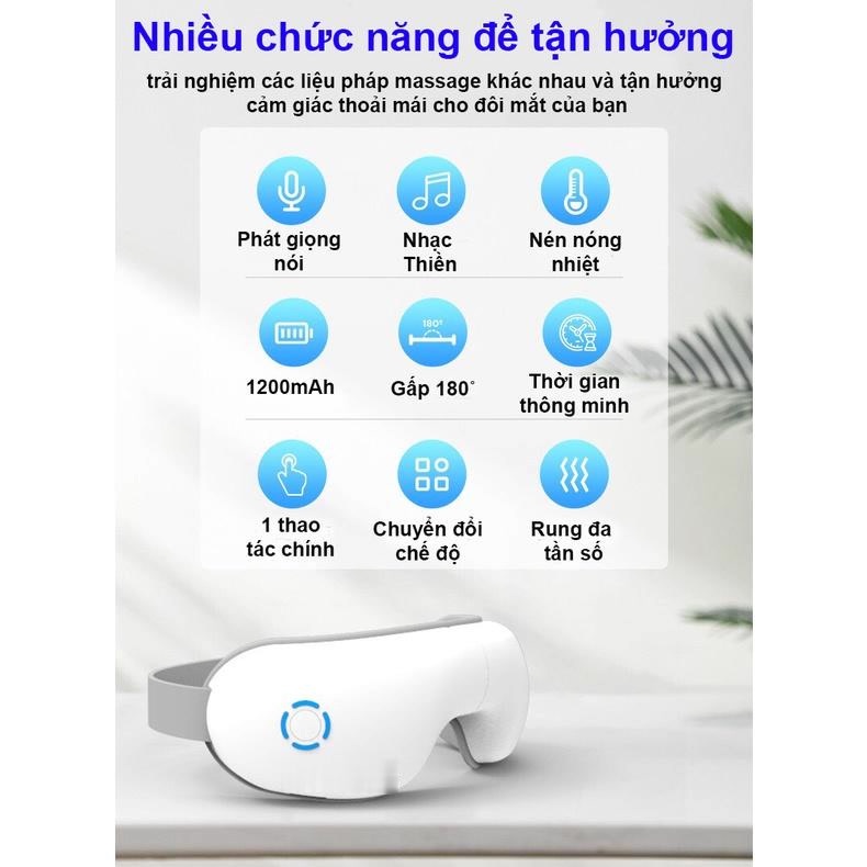 Máy massage mắt thông minh thế hệ mới, thư giãn, giảm đau nhức, quầng thâm