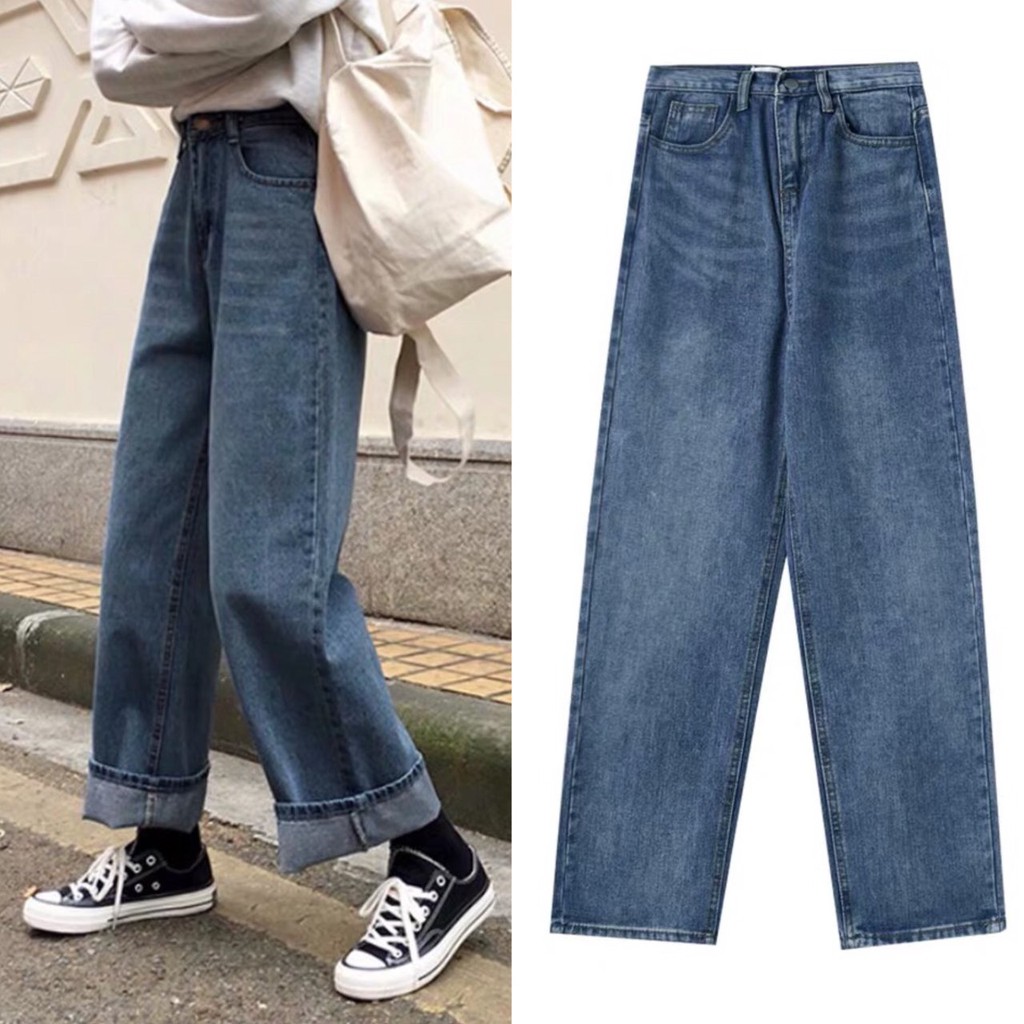 [Mã SKAMCLU9 giảm 10% đơn 100K] Quần Jeans Nữ Ống Rộng Lưng Cao SIMPLE Phong Cách Ulzzang – Tuni Store | BigBuy360 - bigbuy360.vn