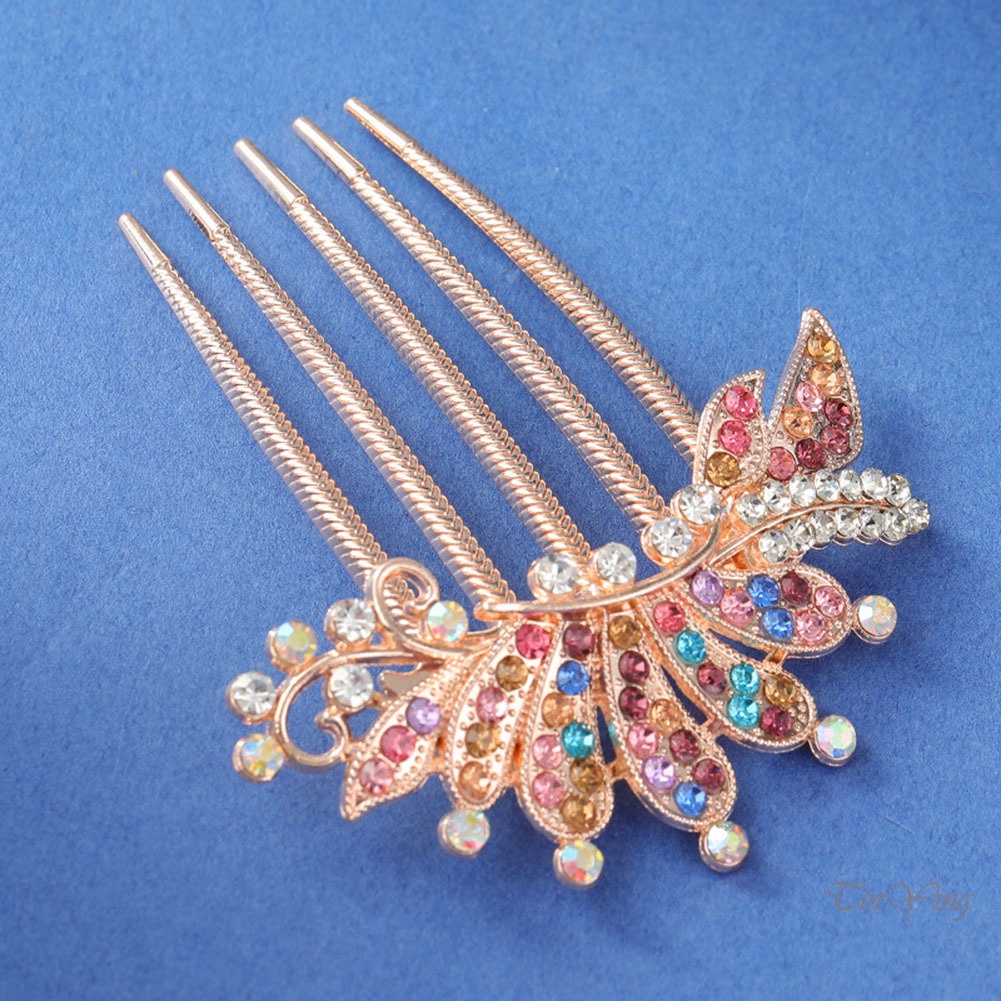 GETNOIVAS 1 Lược Cài Tóc Hình Vương Miện Có Đính Đá Lấp Lánh Thanh Lịch Cho Cô Dâu