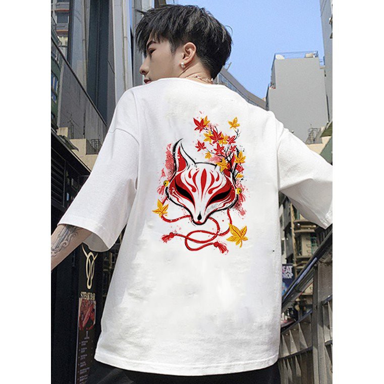 Áo thun unisex form rộng họa tiết phong cách Nhật Bản vải dày mịn 2020T2481