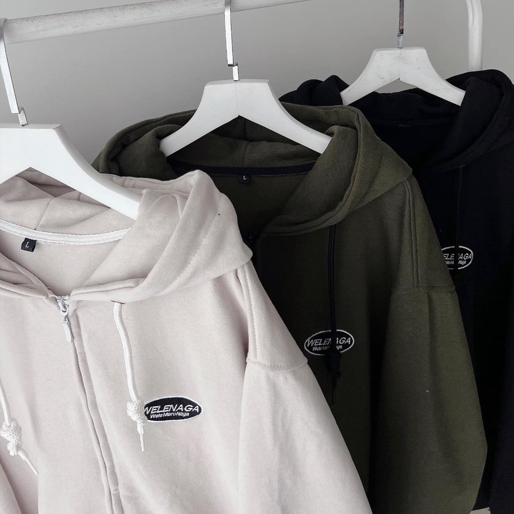 [sẵn]Áo khoác tay dài form rộng chữ NAGA (ảnh thật tại shop) Tanazi Closet