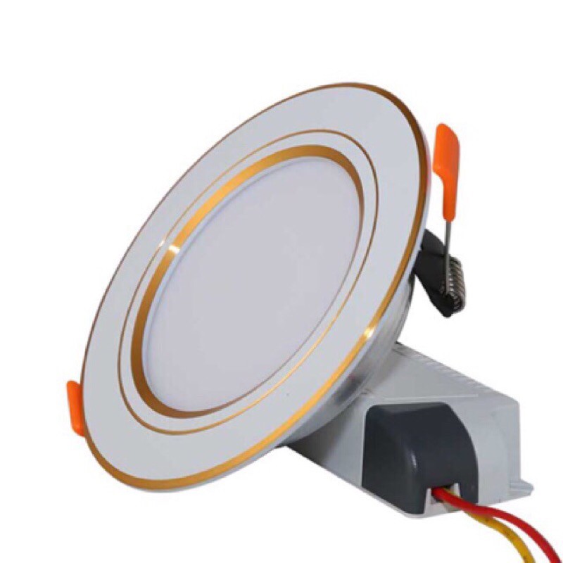 Đèn LED âm trần Downlight Rạng Đông D90/7W đổi màu viền vàng