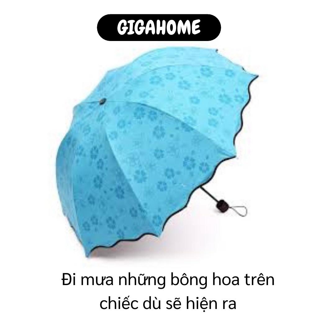 Ô Dù Đi Mưa Gấp Gọn GIGAHOME Nổi Hoa Văn Khi Dính Nước Độc Đáo 2783