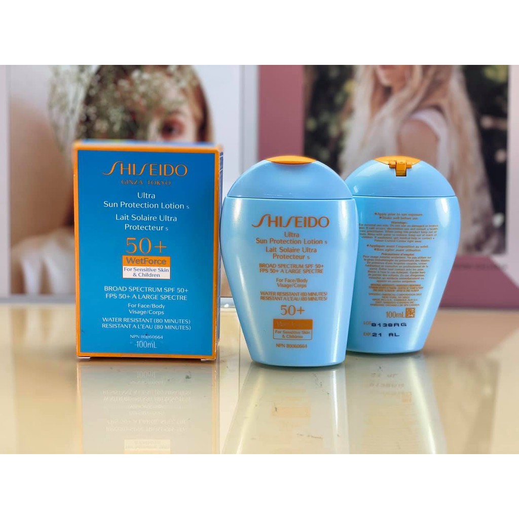 KEM CHỐNG NẮNG DÀNH CHO DA NHẠY CẢM SHISEIDO ULTRA SUN PROTECTION LOTION SPF50 WETFORCE 100ML CHÍNH HÃNG - 6395