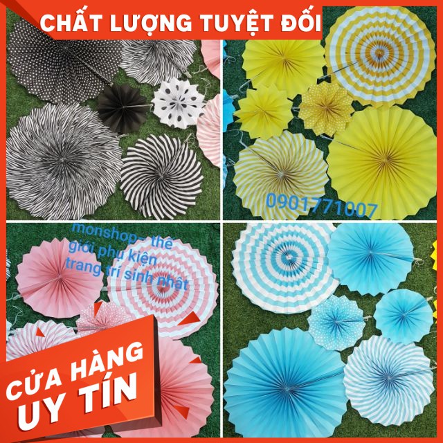 Set 6 cái quạt giấy ảnh thật shop tự chụp