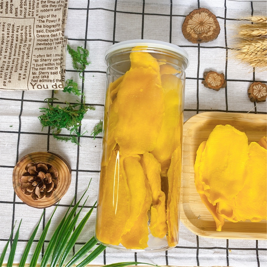 Xoài sấy dẻo hộp 500g nguyên miếng ngọt thanh tự nhiên không đường của nhà Lucy Food