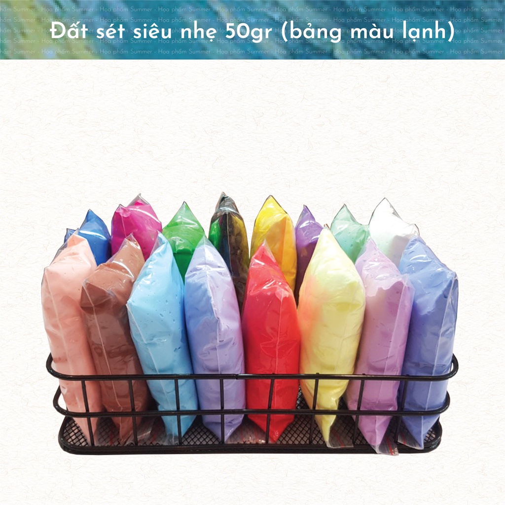 Đất sét tự khô Slime đồ chơi đất nặn tự khô đồ chơi an toàn cho bé bộ màu tone lạnh