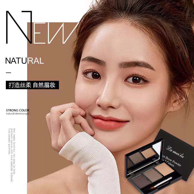 Bảng phấn kẻ lông mày LAMEILA 3 màu chống thấm nước dành cho trang điểm