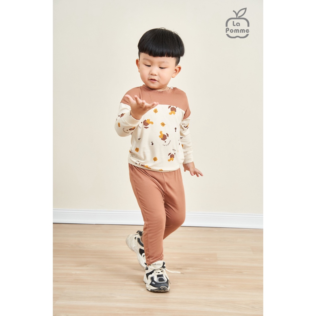 Bộ dài tay La Pomme Sóc nhí dành cho bé trai bé gái thời trang cao cấp