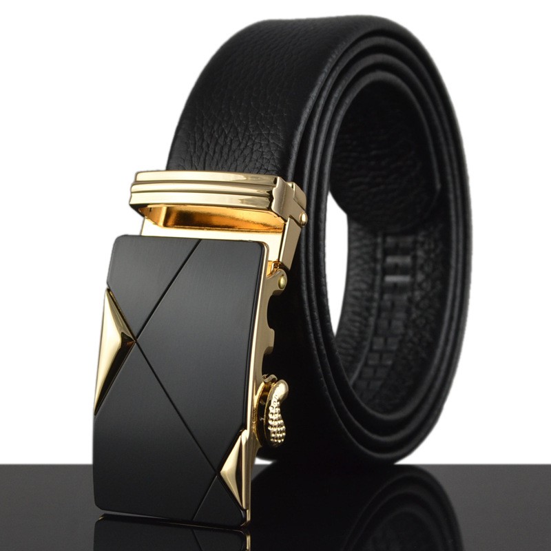 Thắt lưng nam mặt tam giác khóa kim loại mạ crom cao cấp - DLT3