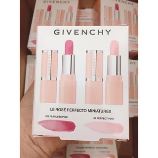 Set 2 Son dưỡng môi Givenchy Le Rose Perfecto Beautifying Lip Balm