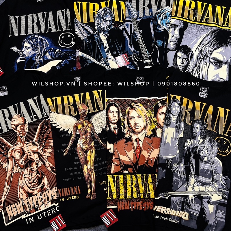 ÁO NIRVANA - ROCK BAND TEE - ÁO THUN ÁO PHÔNG NHẠC ROCK
